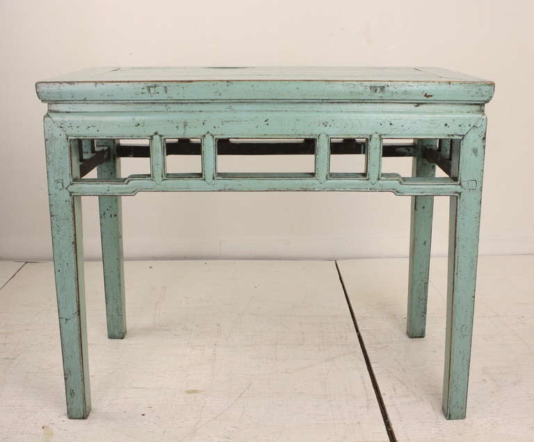 Light Blue Painted Vintage Chinese Console Table at 1stDibs