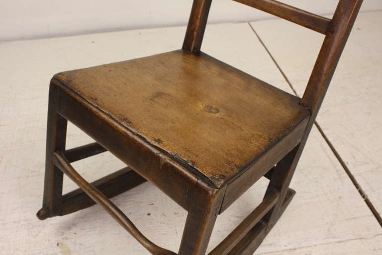 Wood Antique English Rocking Chair For Sale