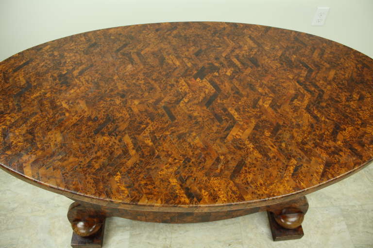 Mid-20th Century Coffee Table, Very Elegant Art Deco Marquetry For Sale