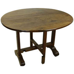 Antique French Mellow Cherry Vendange Wine Farm Table