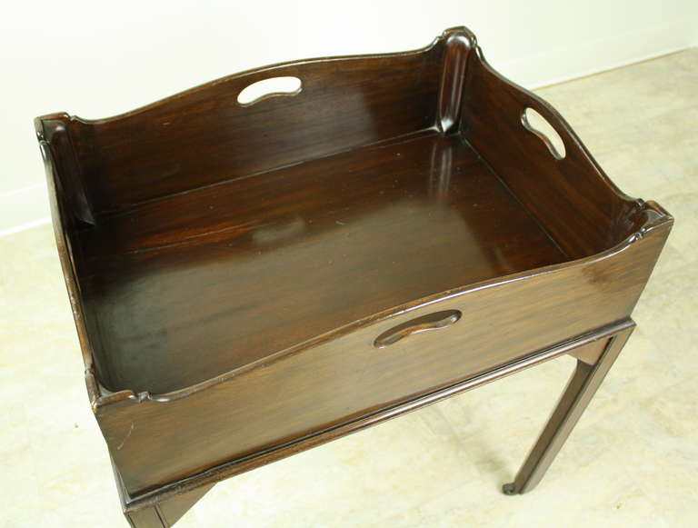 19th Century English Georgian Mahogany Decanter Tray Table For Sale