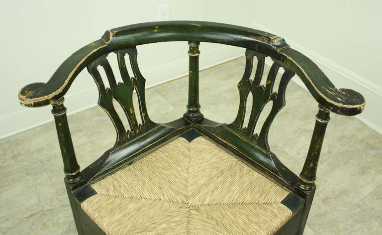 dark green armchair