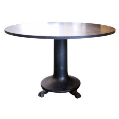 French Industrial Steel Round Dining Table