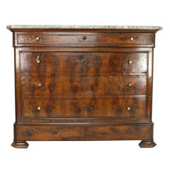 Antique French Louis Philippe Commode, Original Marble Top
