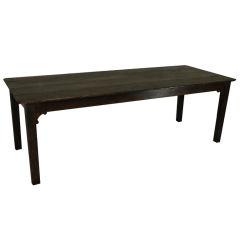 Long Antique French Chestnut Farm Table
