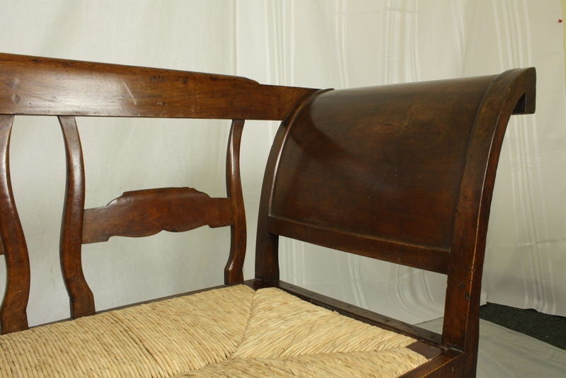 french rush seat bench