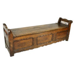 French Antique Cherry Seat with Storage