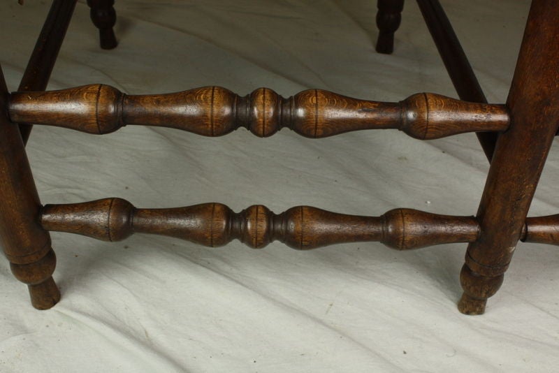Fruitwood Antique French Rush Seat Bench
