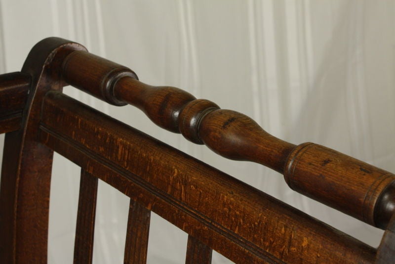 Antique French Rush Seat Bench 2
