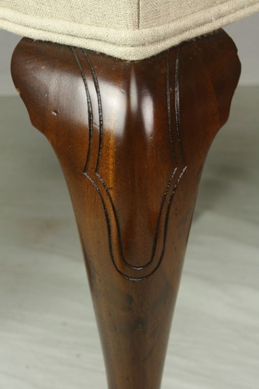 English Antique Mahogany Ball and Claw Footed Stool In Good Condition For Sale In Port Chester, NY