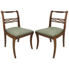 Pair Of Antique English Mahogany Side Chairs