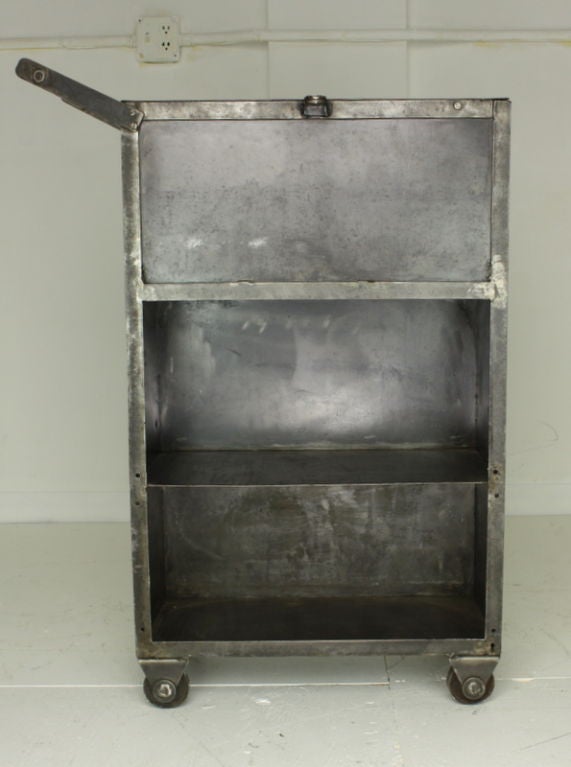 Mid-Century Industrial Steel Trolley 1