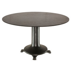 Industrial French Steel Round Dining Table, 50" Diameter