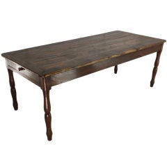 Long  Antique French Walnut Dining Table