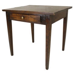 Antique French Chunky Walnut Side Table