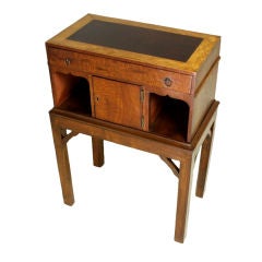 Antique English Mahogany Box on Stand, Satinwood Banding