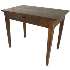 French Antique Walnut Side Table, One Drawer