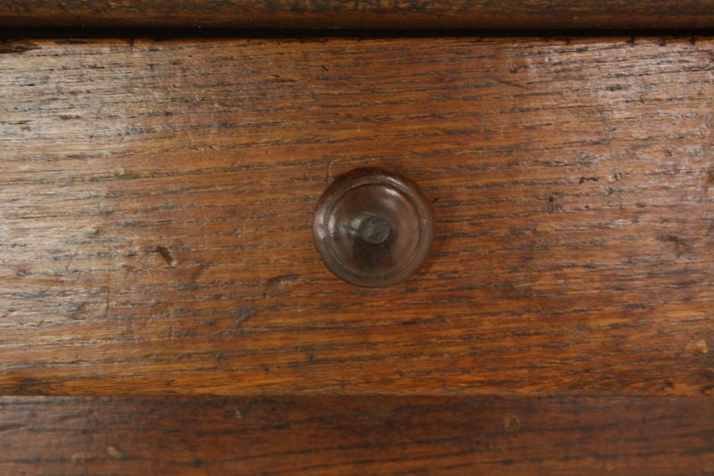 20th Century Antique French Elm Farmhouse Table, One Drawer