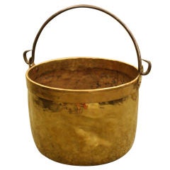 Large French Antique Brass Log Bin