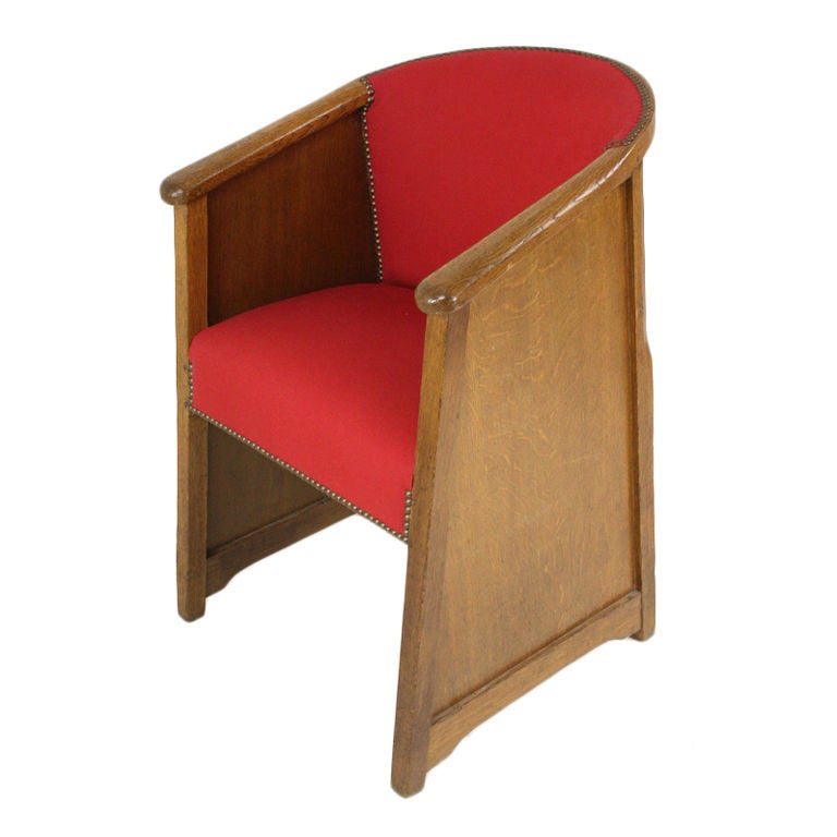 EIGHT Deco English Oak Dining Chairs