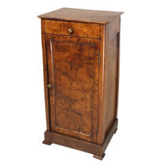 French Antique Burl Elm Side Cabinet