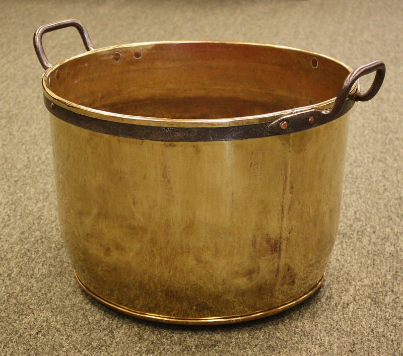 Antique English Brass Log Bin