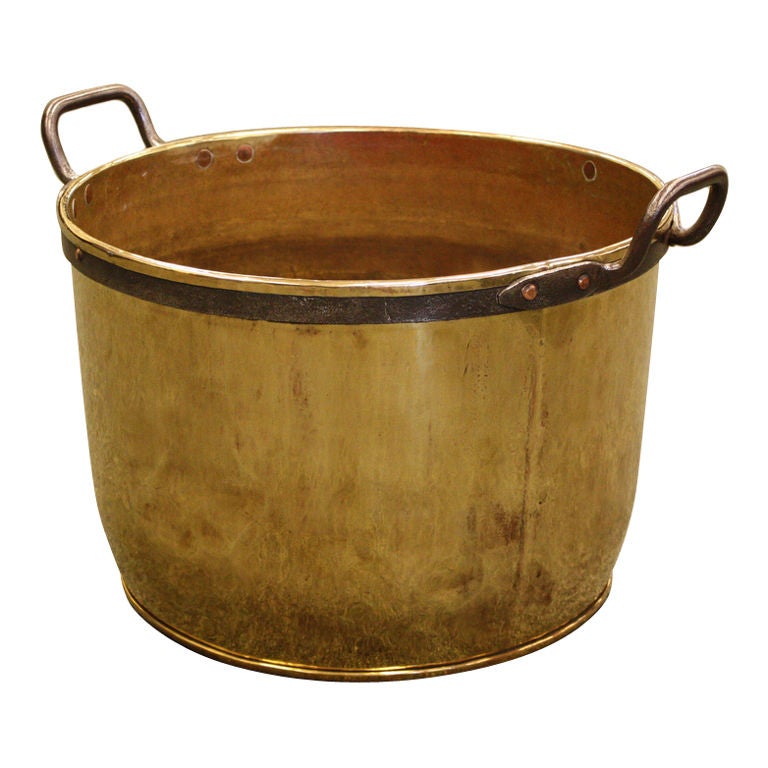 Antique English Brass Log Bin