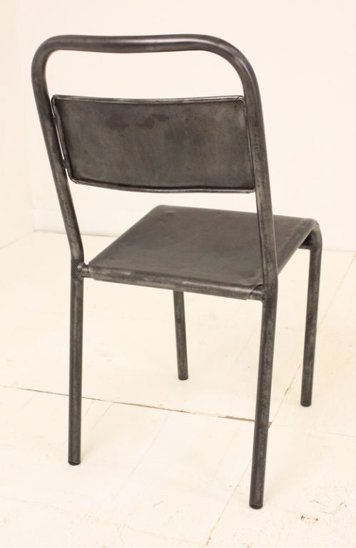 Six French Vintage Industrial Steel Side Chairs In Good Condition In Port Chester, NY