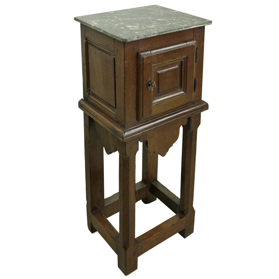 Antique French Marble-Top Side Cabinet For Sale