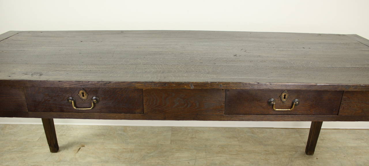 Antique Two-Drawer Chestnut Farm Table 1