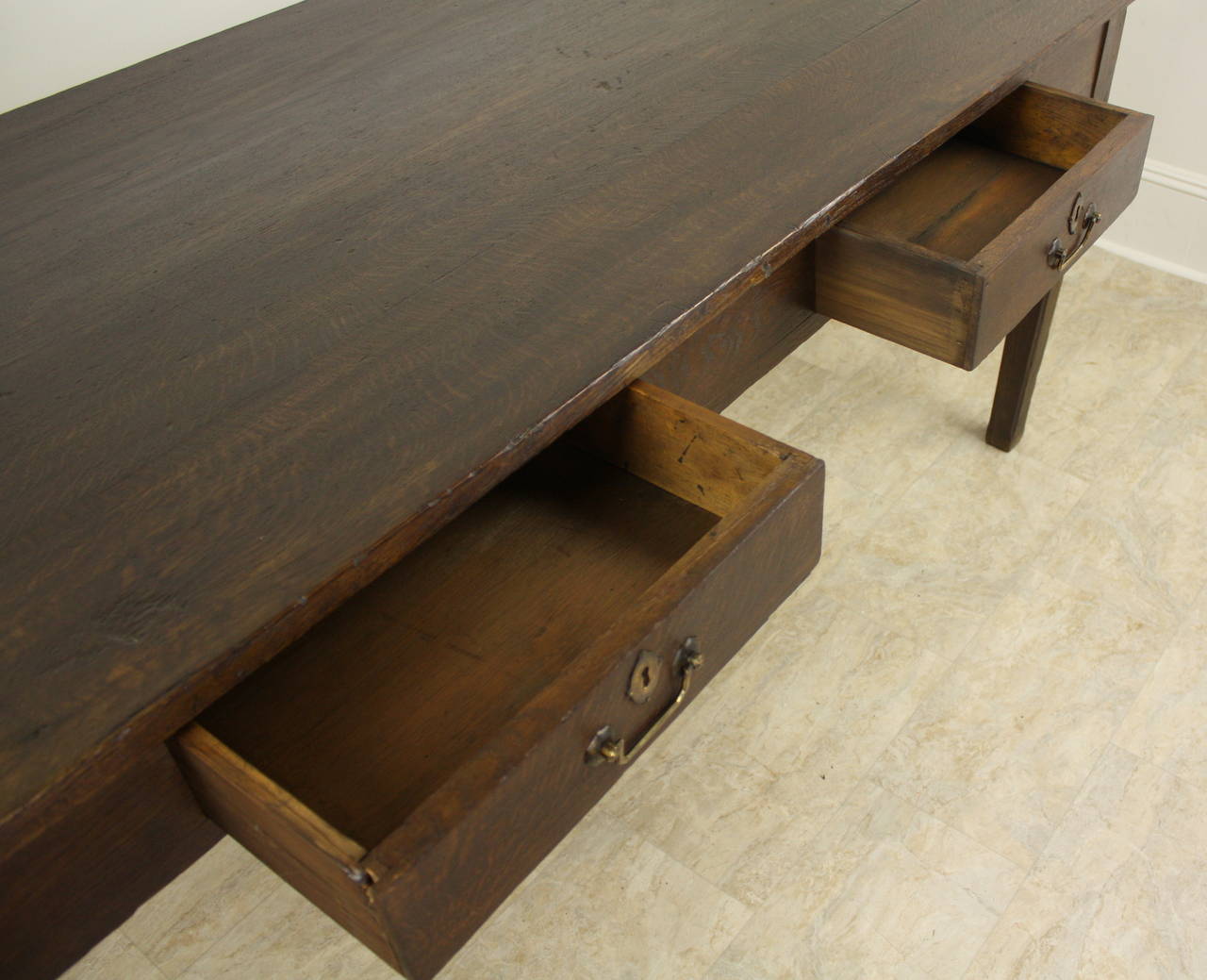 Antique Two-Drawer Chestnut Farm Table 2