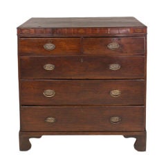 Antique Period Inlaid Welsh Oak Chest of Drawers