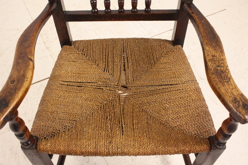 19th Century Period English Well-Patinated Country Chair For Sale