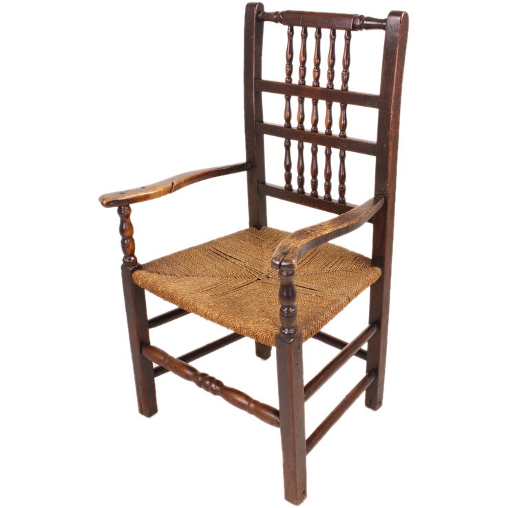 Period English Well-Patinated Country Chair For Sale