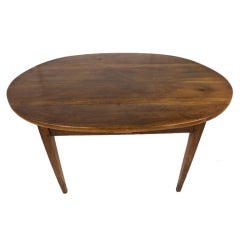 Beautifully Grained Antique French Oval Walnut Breakfast Table