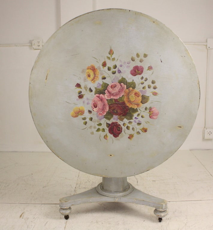Pretty French Antique Painted Breakfast Table