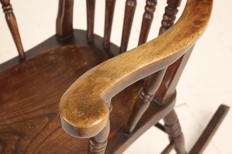 English Antique Lancashire Rocking Chair 1