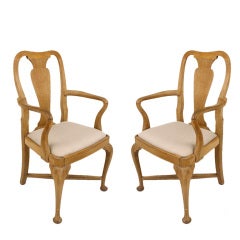 Pair of Antique Oak Ship's Chairs