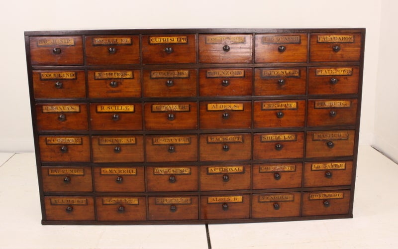 Gilt Exceptional Antique English Apothecary Chest