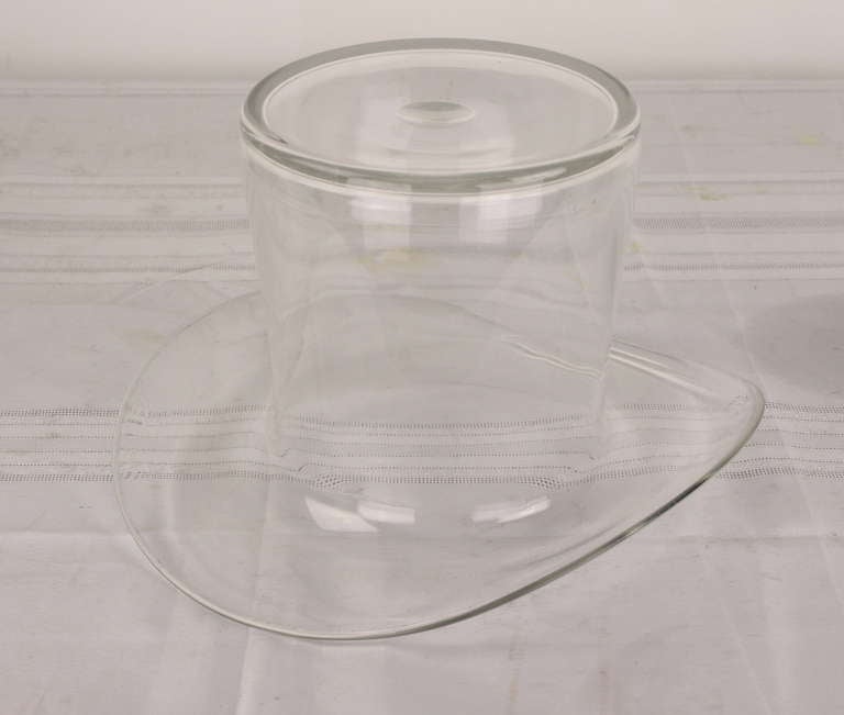 Antique English Ice Bucket Glass Top-Hat In Good Condition In Port Chester, NY