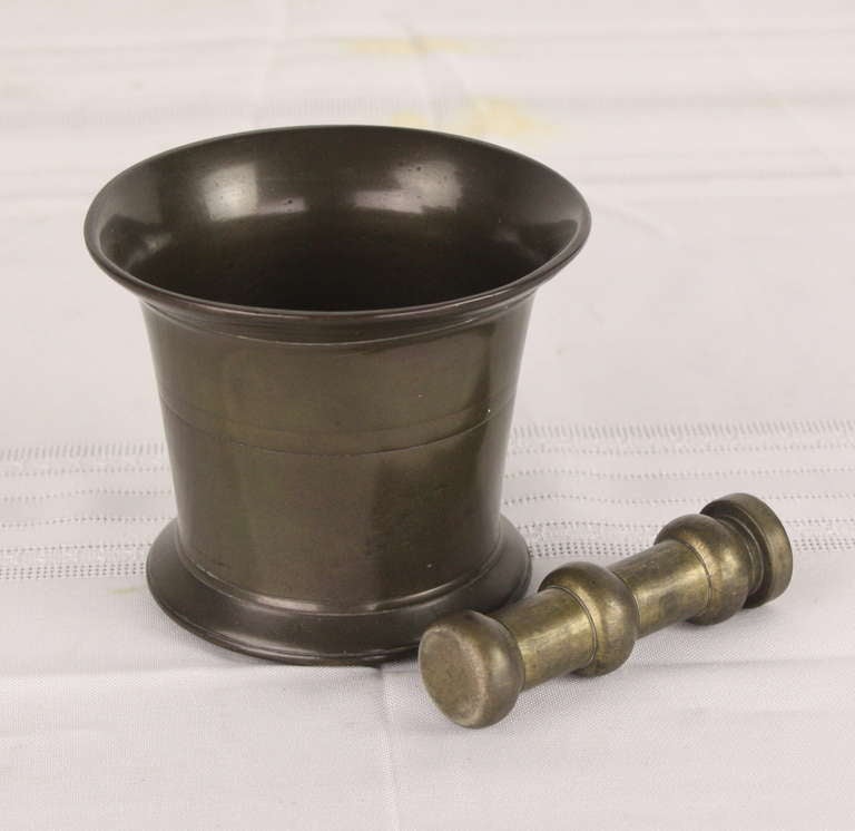 vintage brass mortar and pestle