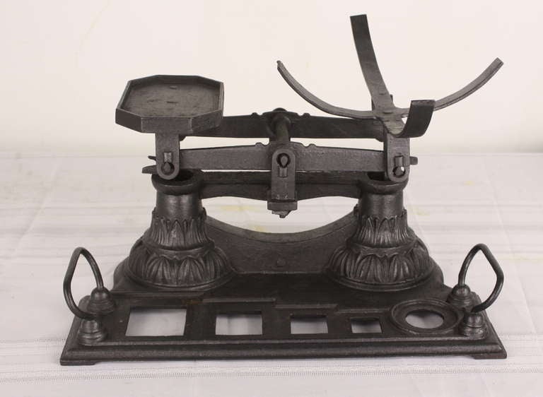 Iron English Victorian Tray Scale, Weights