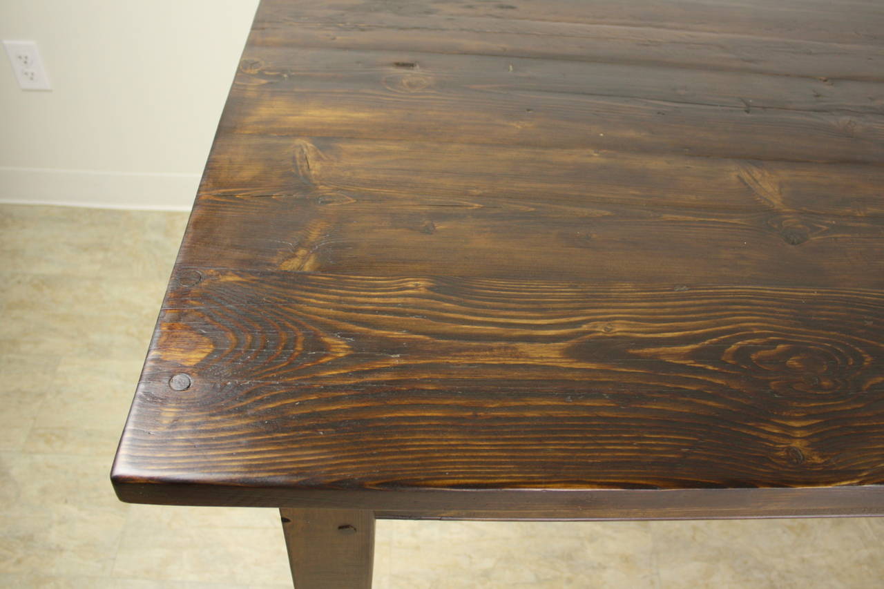 Contemporary Dark Pine Farm Table