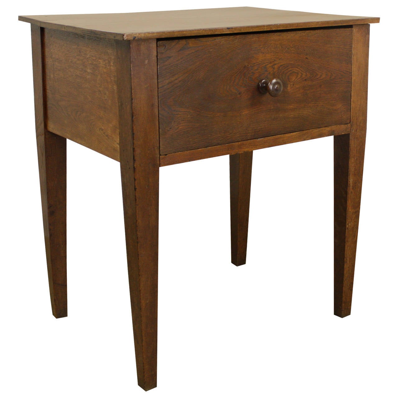 Antique Walnut and Oak Side Table For Sale at 1stdibs