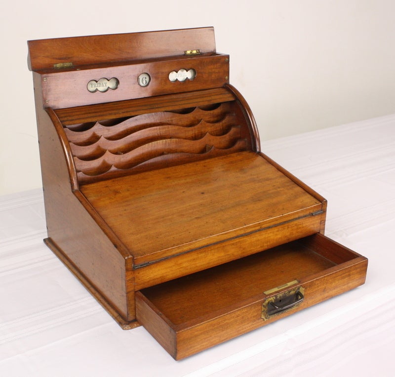 Military Lap Desk, Daily Calendar, English Antique 1