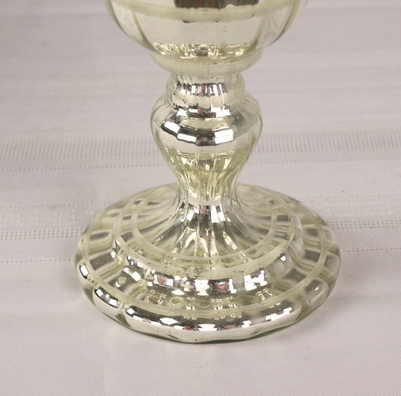 Pair of Mercury Glass Goblets, Antique English In Excellent Condition For Sale In Port Chester, NY