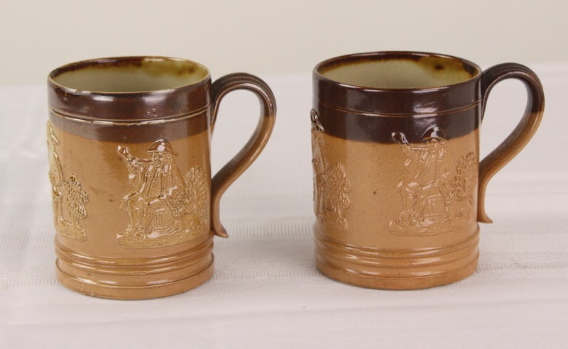 19th Century Collection of Four Pieces of Antique English Salt Glazed Pottery For Sale