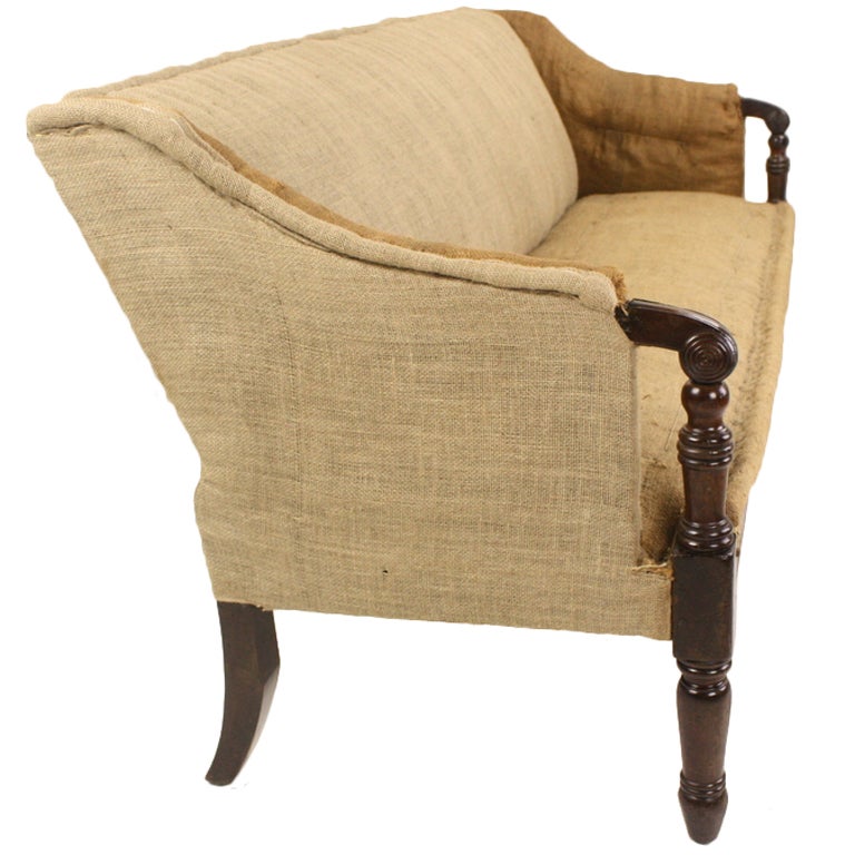 Antique English Regency Country House Mahogany Sofa