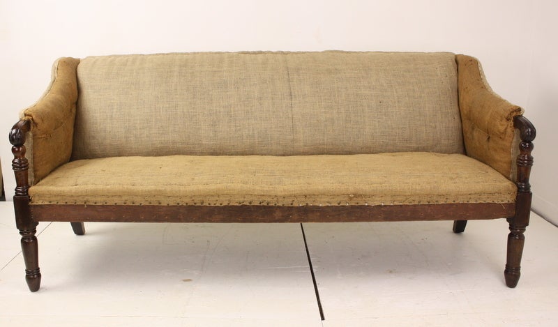 19th Century Antique English Regency Country House Mahogany Sofa