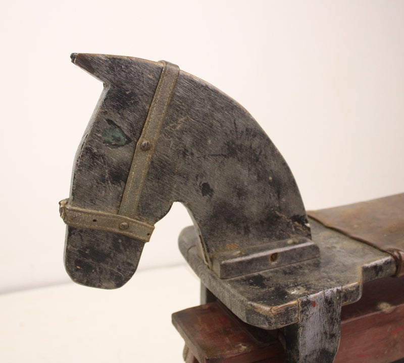 Folk Art Antique English Rocking Horse In Fair Condition In Port Chester, NY